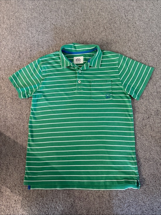 Boden Other - Boden Green and White Striped Polo Shirt With Pocket Boys Size 11-12Y